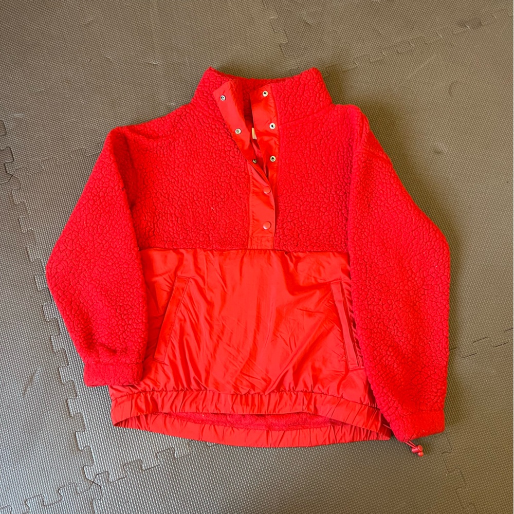 Lou & Grey Vibrant Red Snap Pullover Jacket